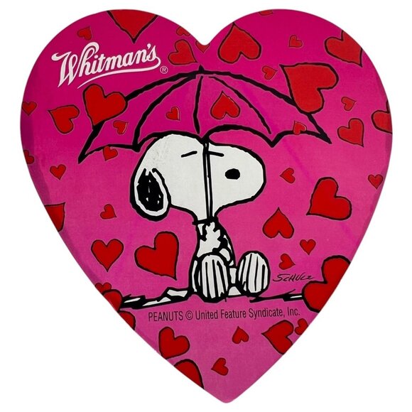 Whitmans Snoopy Plush In Tuxedo With Heart Shaped Empty Candy Box Valentines Day - Picture 6 of 11